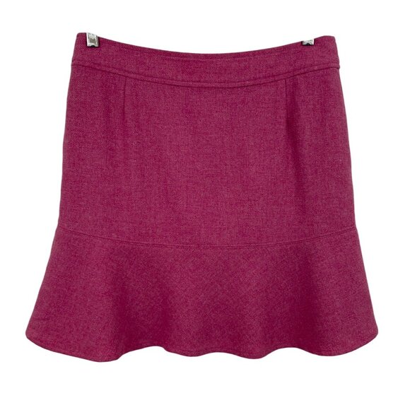 Gap Womens Pink Wool Blend Flounce Hem Lined Trumpet Skirt Size 8 - Picture 2 of 9